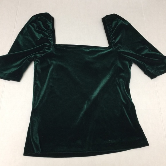 AQUA Velvet Square-Neck Puff Sleeve Top - Picture 4 of 7